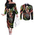 Hawaii Shaka Sign Couples Matching Off The Shoulder Long Sleeve Dress and Long Sleeve Button Shirt Fantastic Frangipani Reggae