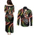 Hawaii Shaka Sign Couples Matching Puletasi and Long Sleeve Button Shirt Fantastic Frangipani Reggae
