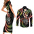 Hawaii Shaka Sign Couples Matching Short Sleeve Bodycon Dress and Long Sleeve Button Shirt Fantastic Frangipani Reggae