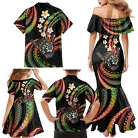 Hawaii Shaka Sign Family Matching Mermaid Dress and Hawaiian Shirt Fantastic Frangipani Reggae LT01 - Polynesian Pride