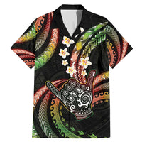 Hawaii Shaka Sign Family Matching Mermaid Dress and Hawaiian Shirt Fantastic Frangipani Reggae LT01 Dad's Shirt - Short Sleeve Reggae - Polynesian Pride
