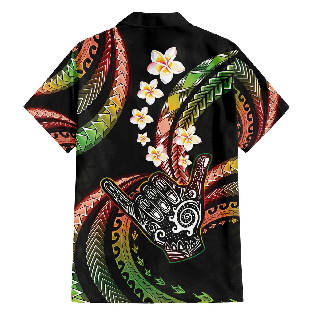 Hawaii Shaka Sign Family Matching Summer Maxi Dress and Hawaiian Shirt Fantastic Frangipani Reggae LT01 - Polynesian Pride
