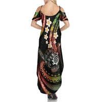 Hawaii Shaka Sign Family Matching Summer Maxi Dress and Hawaiian Shirt Fantastic Frangipani Reggae LT01 - Polynesian Pride