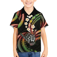 Hawaii Shaka Sign Family Matching Summer Maxi Dress and Hawaiian Shirt Fantastic Frangipani Reggae LT01 Son's Shirt Reggae - Polynesian Pride