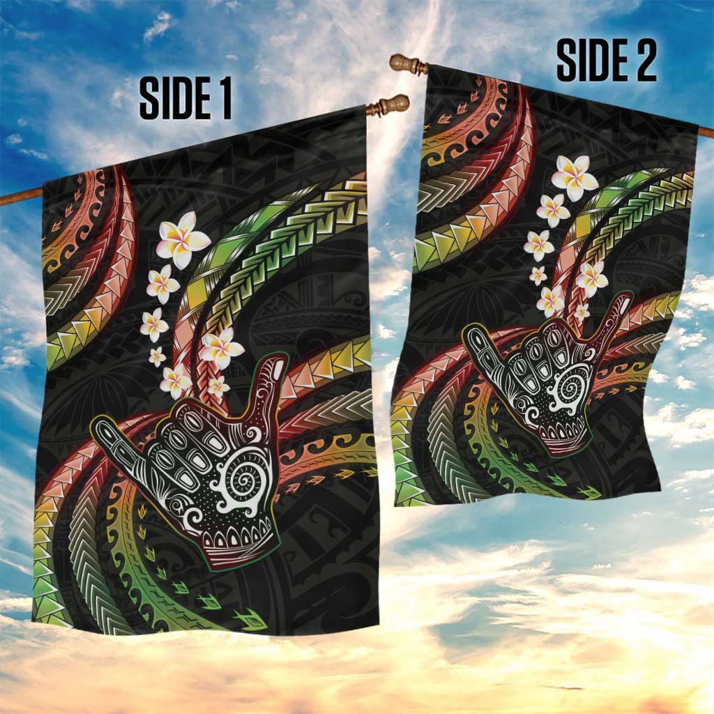 Hawaii Shaka Sign Garden Flag Fantastic Frangipani Reggae