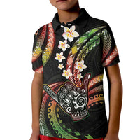 Hawaii Shaka Sign Kid Polo Shirt Fantastic Frangipani Reggae LT01 Kid Reggae - Polynesian Pride