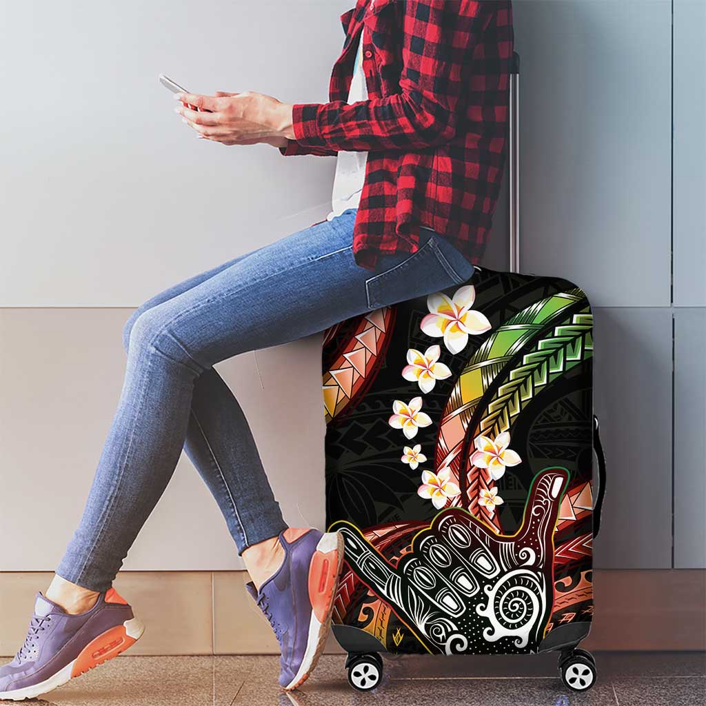 Hawaii Shaka Sign Luggage Cover Fantastic Frangipani Reggae