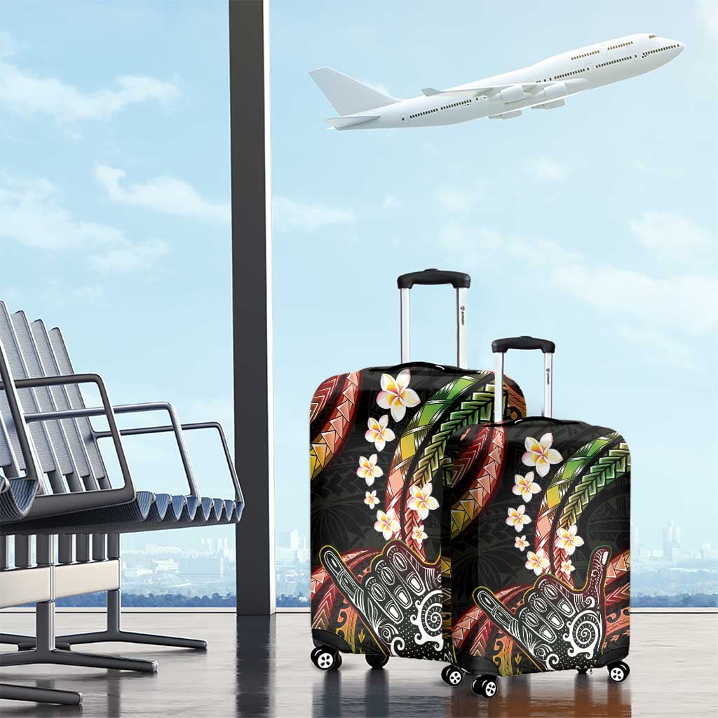 Hawaii Shaka Sign Luggage Cover Fantastic Frangipani Reggae