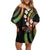 Hawaii Shaka Sign Off Shoulder Short Dress Fantastic Frangipani Reggae