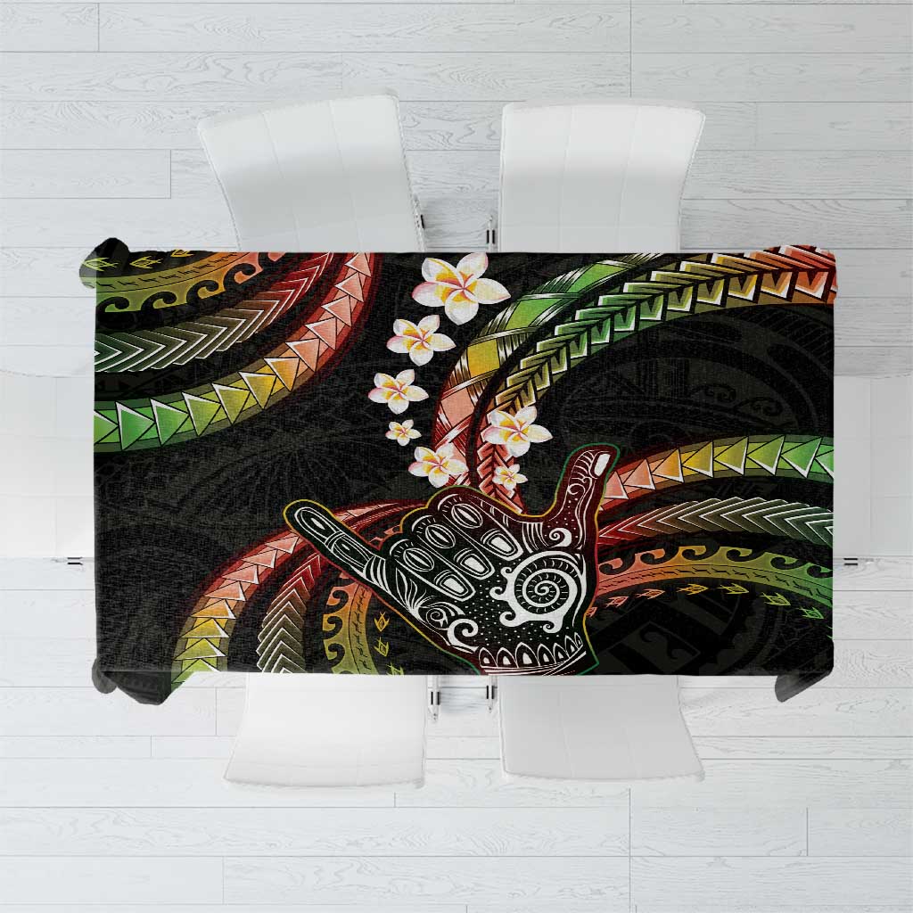 Hawaii Shaka Sign Tablecloth Fantastic Frangipani Reggae