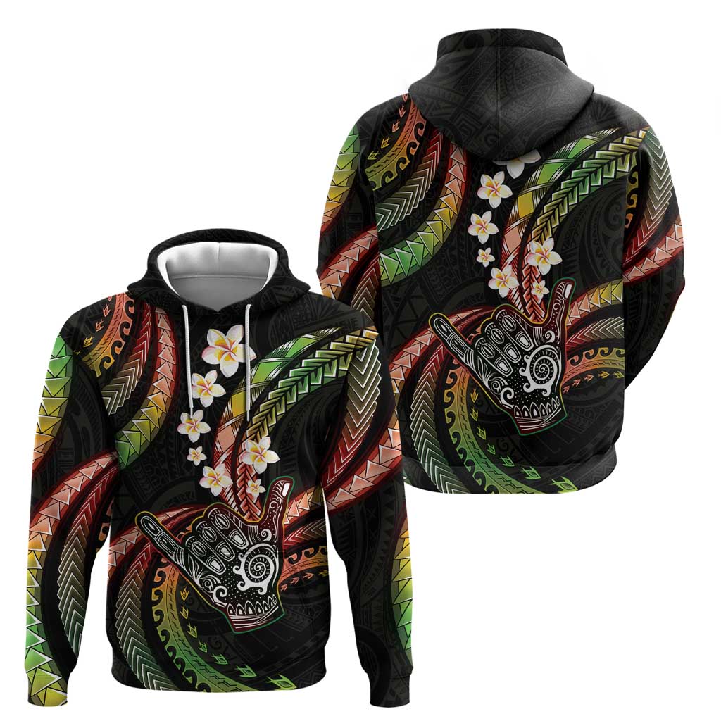 Hawaii Shaka Sign Zip Hoodie Fantastic Frangipani Reggae