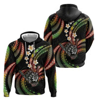Hawaii Shaka Sign Zip Hoodie Fantastic Frangipani Reggae