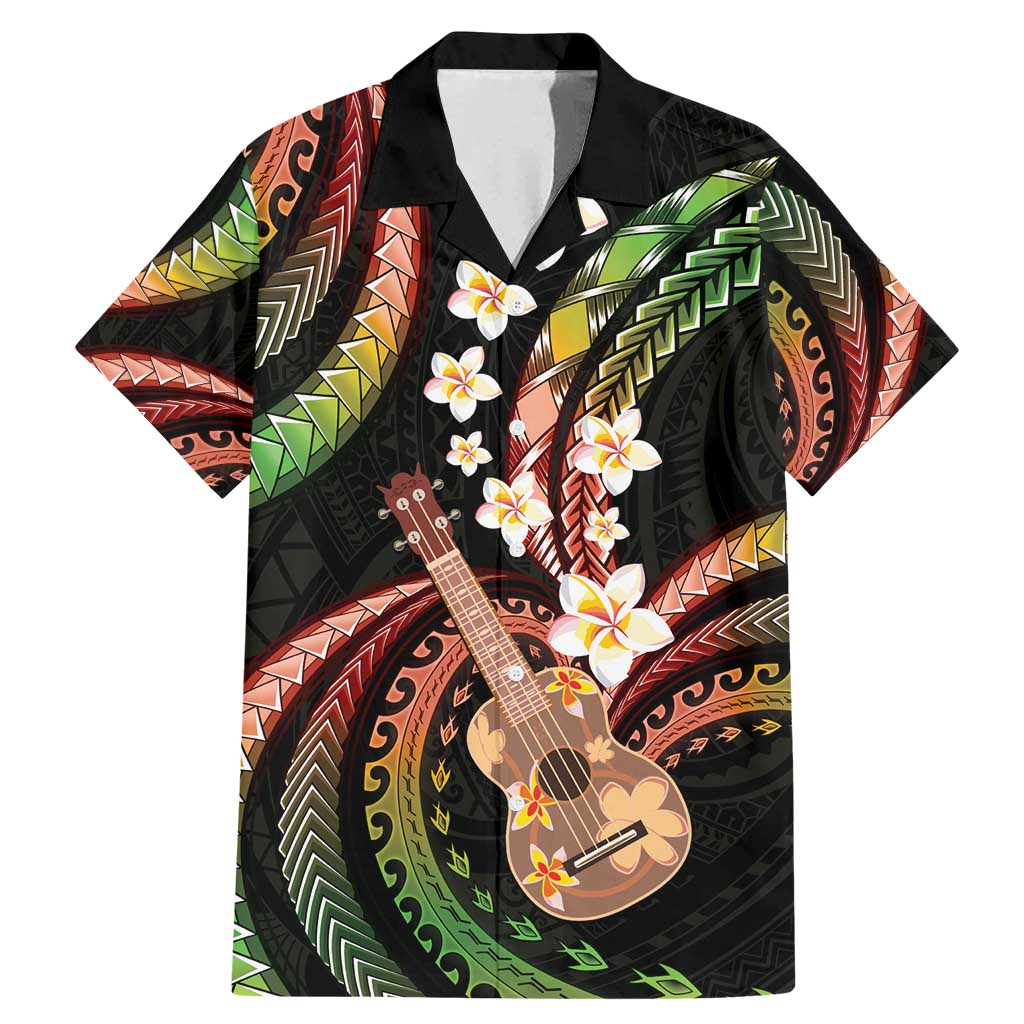 Hawaiian Ukulele Family Matching Mermaid Dress and Hawaiian Shirt Jawaiian Fantastic Plumeria LT01 Dad's Shirt - Short Sleeve Reggae - Polynesian Pride
