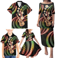 Hawaiian Ukulele Family Matching Puletasi and Hawaiian Shirt Jawaiian Fantastic Plumeria LT01 - Polynesian Pride