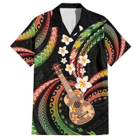 Hawaiian Ukulele Family Matching Tank Maxi Dress and Hawaiian Shirt Jawaiian Fantastic Plumeria LT01 Dad's Shirt - Short Sleeve Reggae - Polynesian Pride