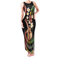 Hawaiian Ukulele Family Matching Tank Maxi Dress and Hawaiian Shirt Jawaiian Fantastic Plumeria LT01 Mom's Dress Reggae - Polynesian Pride