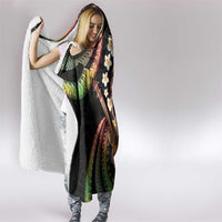 Hawaiian Ukulele Hooded Blanket Jawaiian Fantastic Plumeria