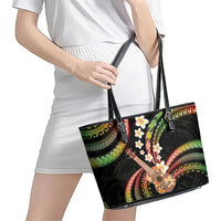 Hawaiian Ukulele Leather Tote Bag Jawaiian Fantastic Plumeria LT01 - Polynesian Pride