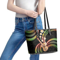 Hawaiian Ukulele Leather Tote Bag Jawaiian Fantastic Plumeria LT01 - Polynesian Pride