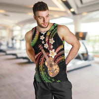 Hawaiian Ukulele Men Tank Top Jawaiian Fantastic Plumeria