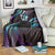 Hawaii Map Kanaka Maoli Blanket Fantastic Frangipani Amethyst Gradient