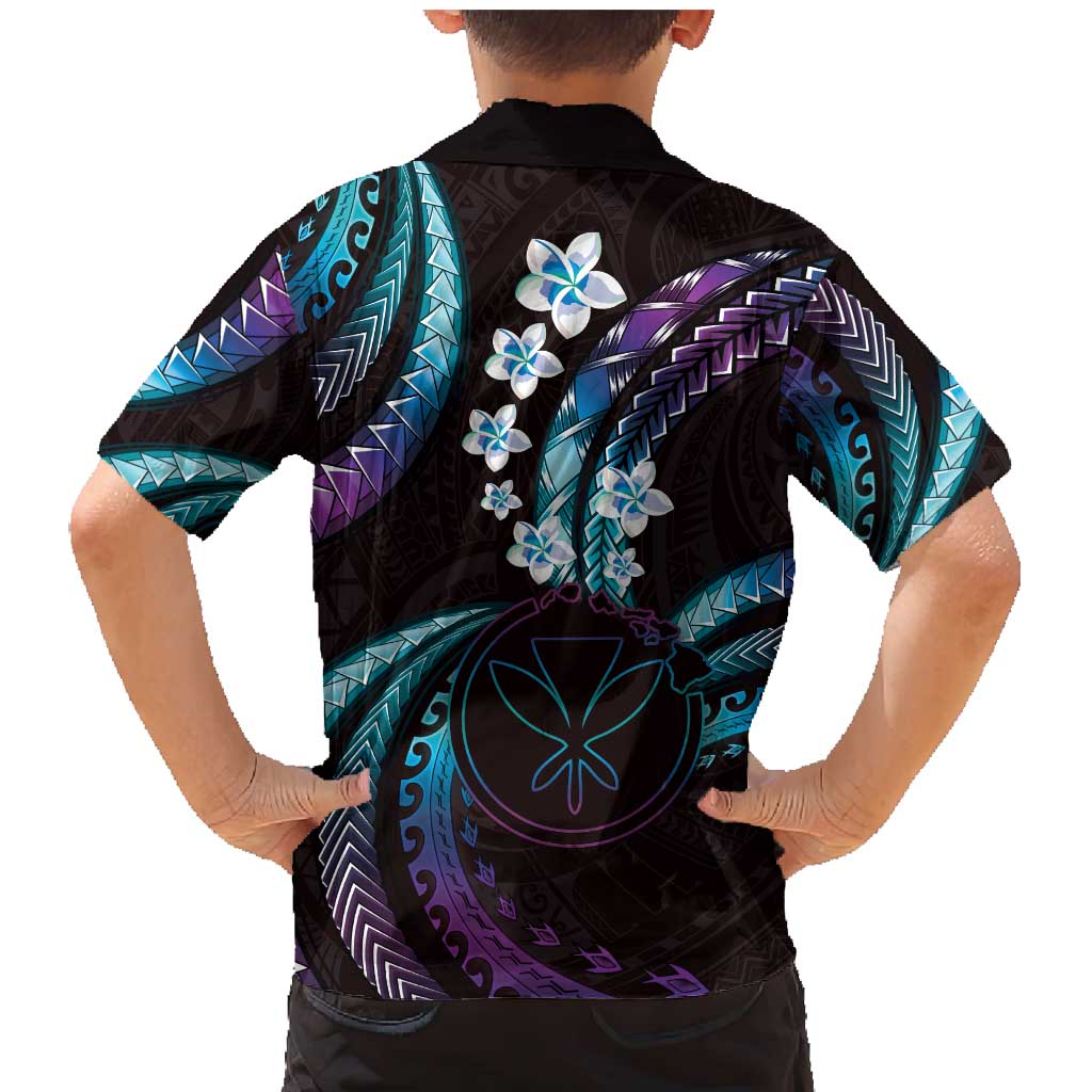 Hawaii Map Kanaka Maoli Family Matching Mermaid Dress and Hawaiian Shirt Fantastic Frangipani Amethyst Gradient LT01 - Polynesian Pride