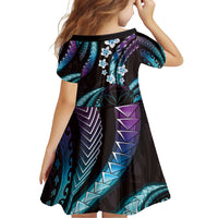 Hawaii Map Kanaka Maoli Family Matching Off Shoulder Short Dress and Hawaiian Shirt Fantastic Frangipani Amethyst Gradient LT01 - Polynesian Pride