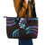 Hawaii Map Kanaka Maoli Leather Tote Bag Fantastic Frangipani Amethyst Gradient