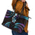 Hawaii Map Kanaka Maoli Leather Tote Bag Fantastic Frangipani Amethyst Gradient