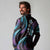 Hawaii Map Kanaka Maoli Long Sleeve Polo Shirt Fantastic Frangipani Amethyst Gradient