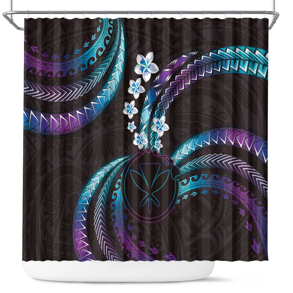 Hawaii Map Kanaka Maoli Shower Curtain Fantastic Frangipani Amethyst Gradient LT01 Purple - Polynesian Pride