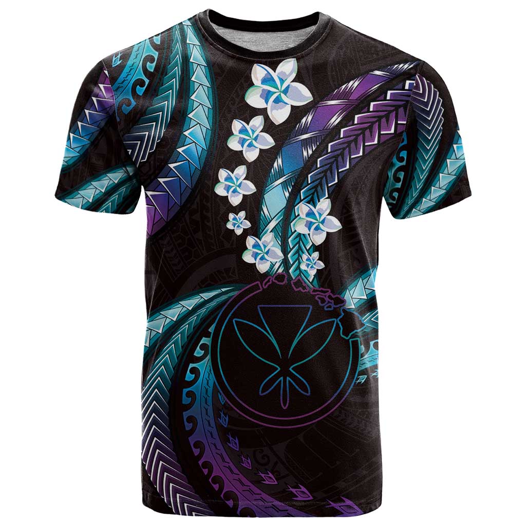 Hawaii Map Kanaka Maoli T Shirt Fantastic Frangipani Amethyst Gradient