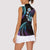 Hawaii Map Kanaka Maoli Women Sleeveless Polo Shirt Fantastic Frangipani Amethyst Gradient