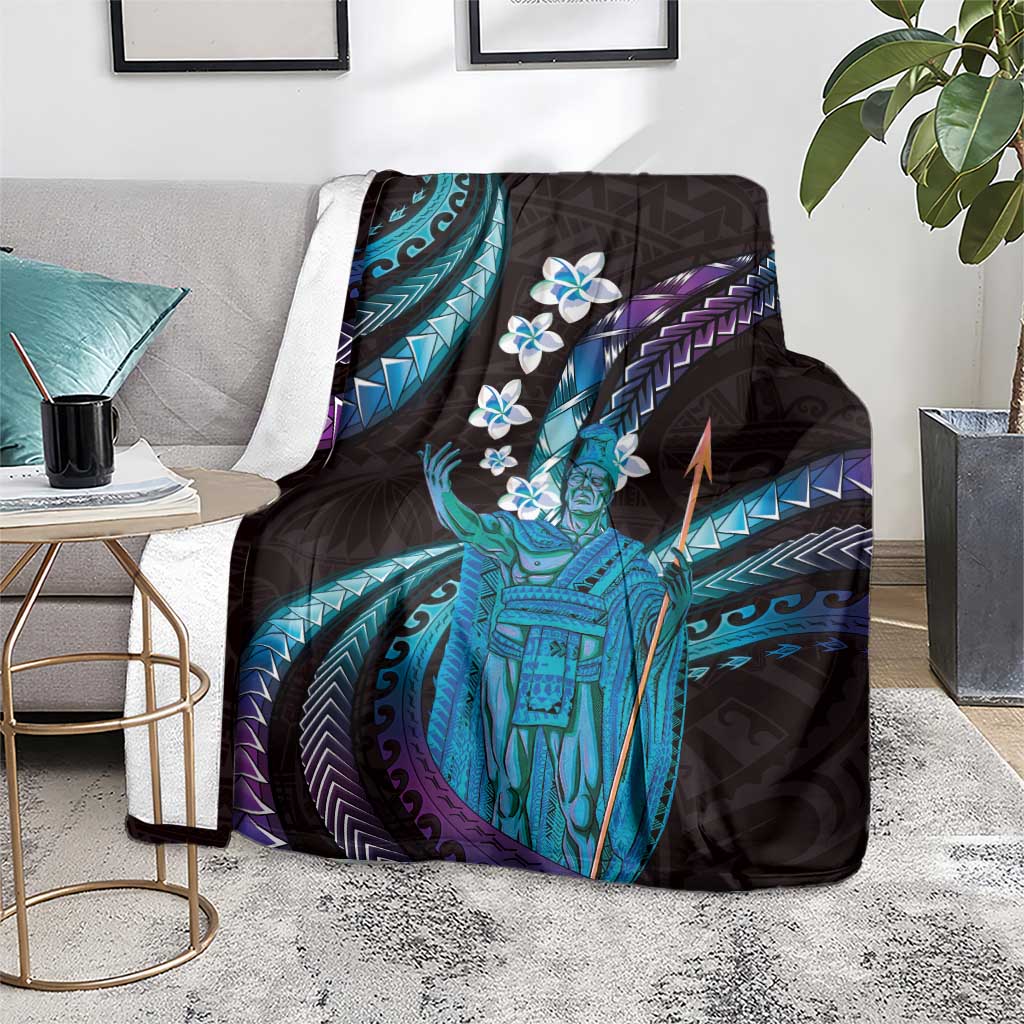 Hawaii King Kamehameha Blanket Fantastic Plumeria Amethyst Gradient