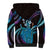 Hawaii King Kamehameha Sherpa Hoodie Fantastic Plumeria Amethyst Gradient