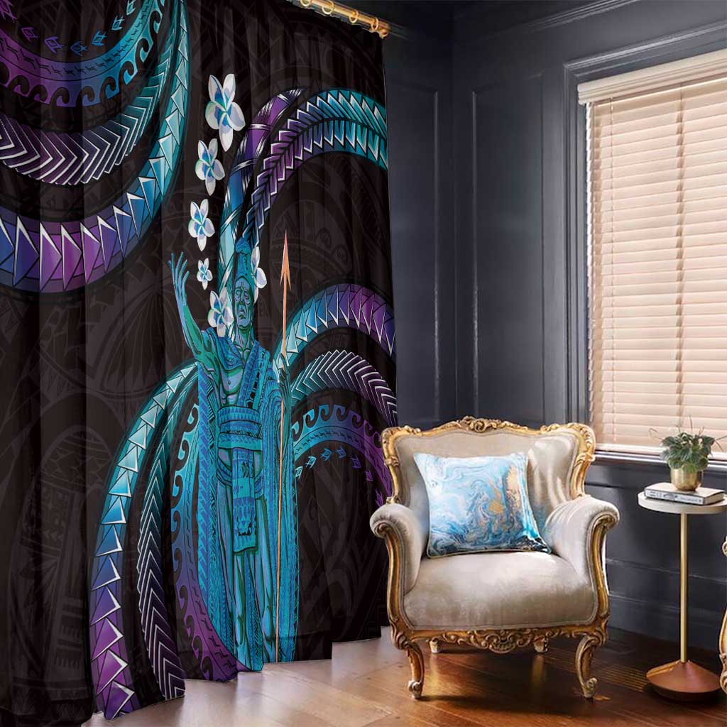 Hawaii King Kamehameha Window Curtain Fantastic Plumeria Amethyst Gradient LT01 - Polynesian Pride