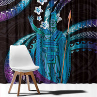 Hawaii King Kamehameha Window Curtain Fantastic Plumeria Amethyst Gradient LT01 - Polynesian Pride