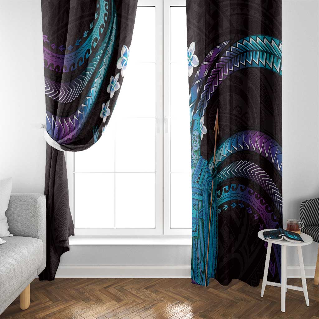 Hawaii King Kamehameha Window Curtain Fantastic Plumeria Amethyst Gradient LT01 - Polynesian Pride