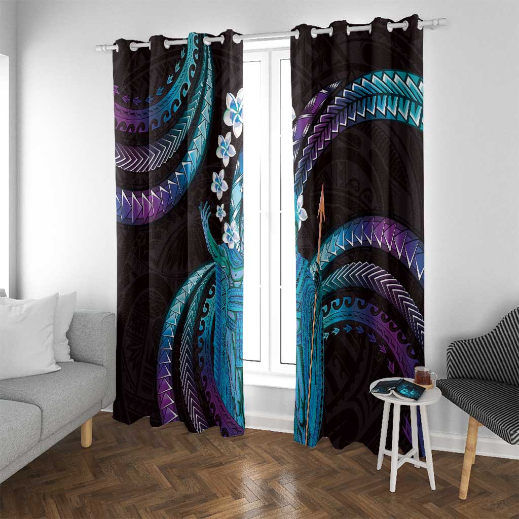 Hawaii King Kamehameha Window Curtain Fantastic Plumeria Amethyst Gradient LT01 With Grommets Purple - Polynesian Pride
