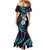 Hawaii Plumeria Family Matching Mermaid Dress and Hawaiian Shirt Amethyst Gradient Polynesian Pattern