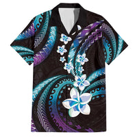 Hawaii Plumeria Family Matching Off Shoulder Short Dress and Hawaiian Shirt Amethyst Gradient Polynesian Pattern LT01 Dad's Shirt - Short Sleeve Purple - Polynesian Pride