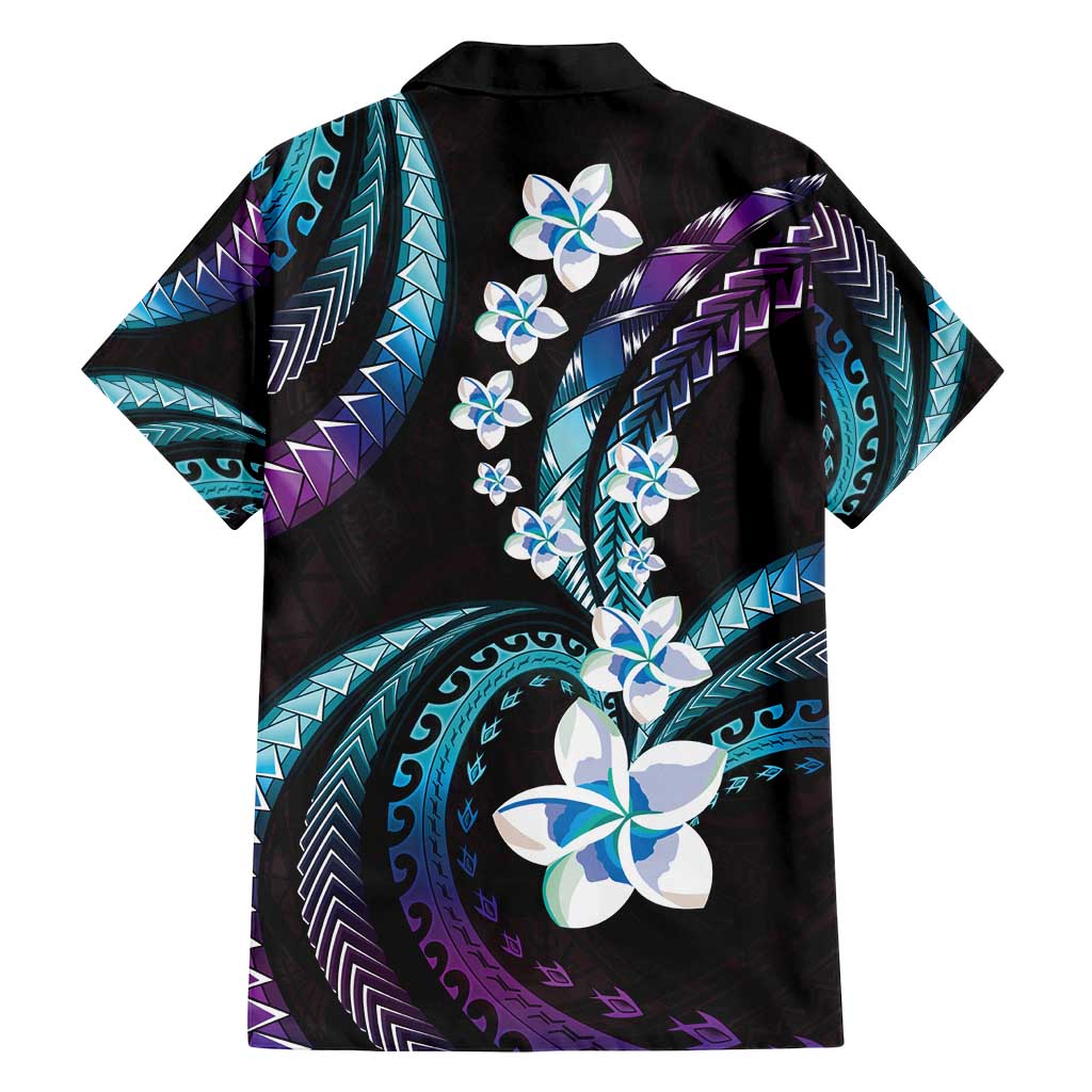 Hawaii Plumeria Family Matching Summer Maxi Dress and Hawaiian Shirt Amethyst Gradient Polynesian Pattern
