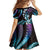 Hawaii Plumeria Kid Short Sleeve Dress Amethyst Gradient Polynesian Pattern