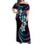 Hawaii Plumeria Off Shoulder Maxi Dress Amethyst Gradient Polynesian Pattern