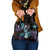 Hawaii Plumeria Shoulder Handbag Amethyst Gradient Polynesian Pattern