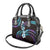 Hawaii Plumeria Shoulder Handbag Amethyst Gradient Polynesian Pattern