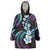 Hawaii Plumeria Wearable Blanket Hoodie Amethyst Gradient Polynesian Pattern