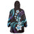 Hawaii Plumeria Wearable Blanket Hoodie Amethyst Gradient Polynesian Pattern