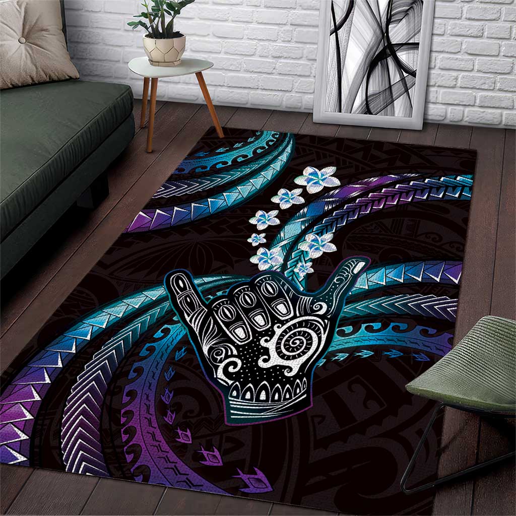 Hawaii Shaka Sign Area Rug Fantastic Frangipani Amethyst Gradient
