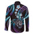Hawaii Shaka Sign Family Matching Off Shoulder Maxi Dress and Hawaiian Shirt Fantastic Frangipani Amethyst Gradient